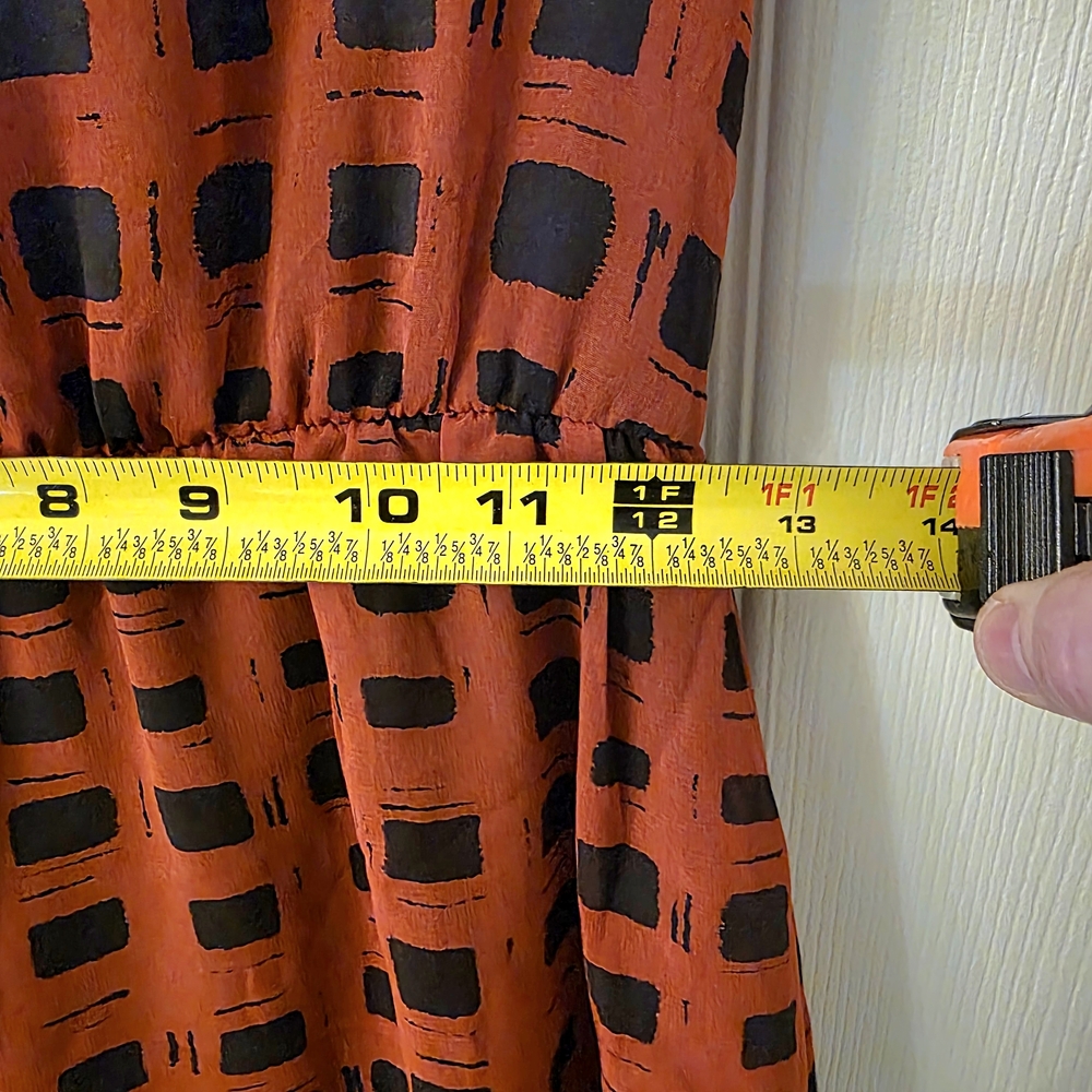 Black & Rust Color Checkered Dress - Picture 6 of 7